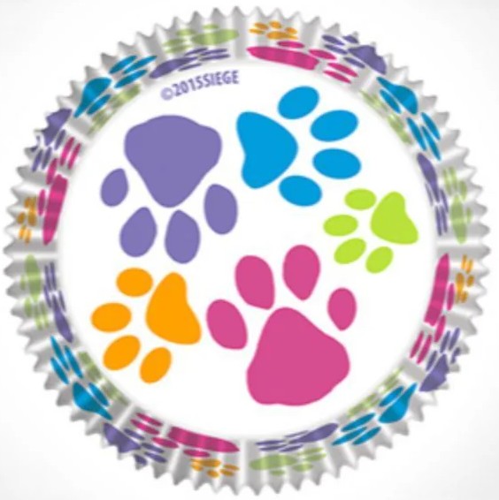 Cupcake Creations // Cupcake Liners "Paws" 2" Base x 1 3/8 " Wall