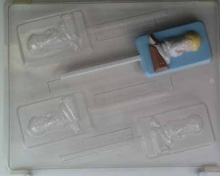 Chocolate// Candy Mold, Lollipop - Religious, First Communion-Little boy Kneeling in Prayer