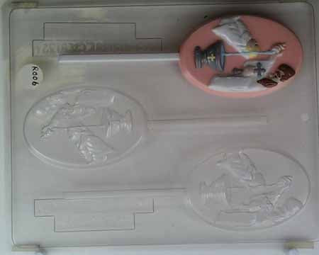 Chocolate// Candy Mold, Lollipop - Religious, Baptism with Priest and Baby