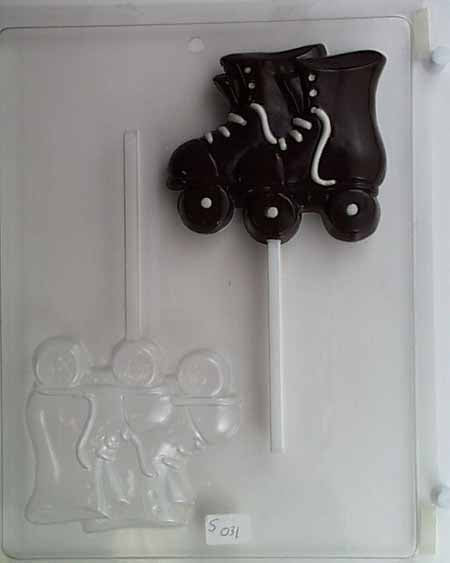 Chocolate// Candy Mold, Lollipop - Sports, Large Roller Skates