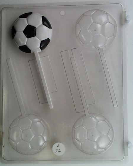 Chocolate// Candy Mold, Lollipop - Sports, Medium Soccer Balls