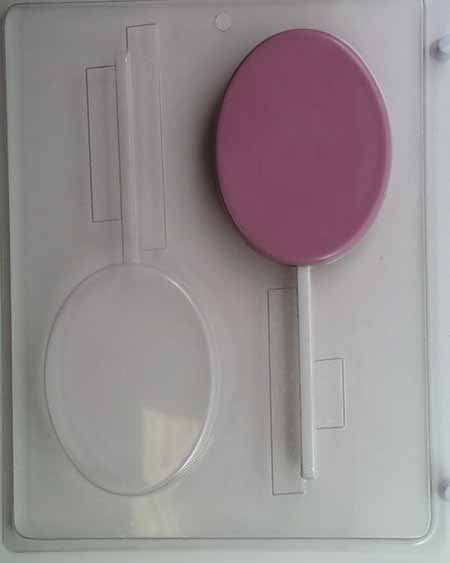 Chocolate// Candy Mold, Lollipop - Blank, Large Oval