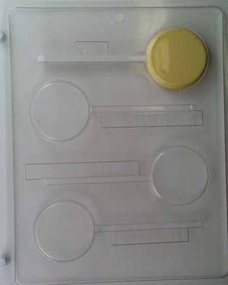 Chocolate// Candy Mold, Lollipop - Blank, Small Round