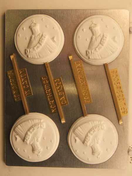Chocolate// Candy Mold, Lollipop - Quince, Quince Dress with Banner and Stars on Round