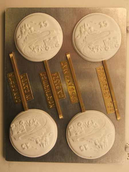 Chocolate// Candy Mold, Lollipop - Quince, Horse Pulling Carriage Up a Hill to Castle with '15' on Round