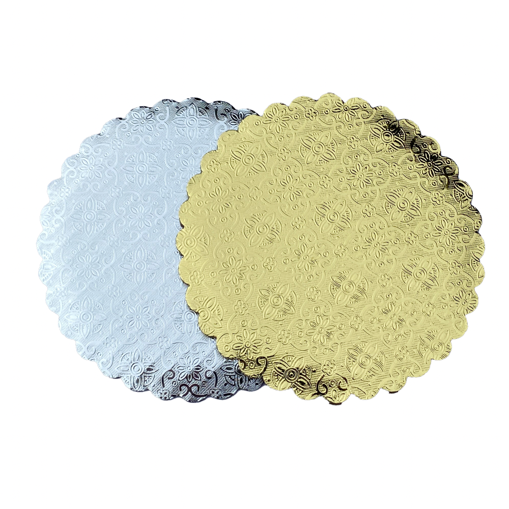 Scalloped Cake Circles (Gold/ Silver) (Individual)