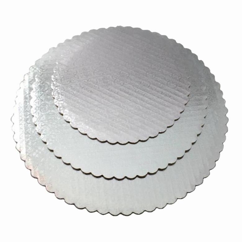 Scalloped Cake Circles (Gold/ Silver) (Individual)