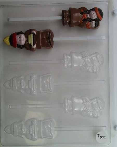Chocolate// Candy Mold, Lollipop - Thanksgiving, Indians
