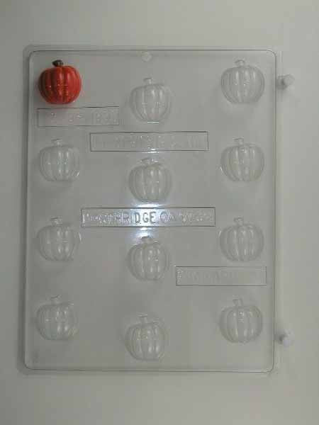 Chocolate// Candy Mold, Mini - Thanksgiving, Small Flat Pumpkin