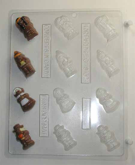 Chocolate// Candy Mold, Mini - Thanksgiving, Small Indians and Pilgrims