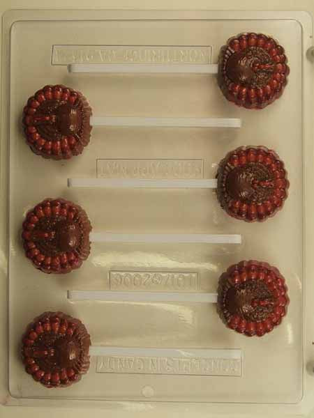Chocolate// Candy Mold, Lollipop - Thanksgiving, Small Turkey