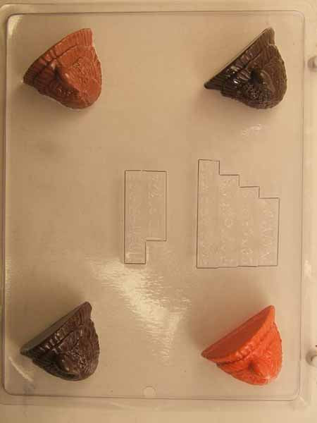 Chocolate// Candy Mold, Mini - Thanksgiving, Small Full Round Turkey