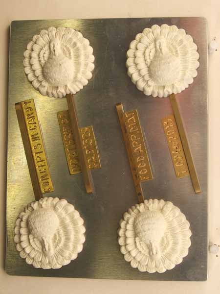 Chocolate// Candy Mold, Lollipop - Thanksgiving, Medium Size Turkey
