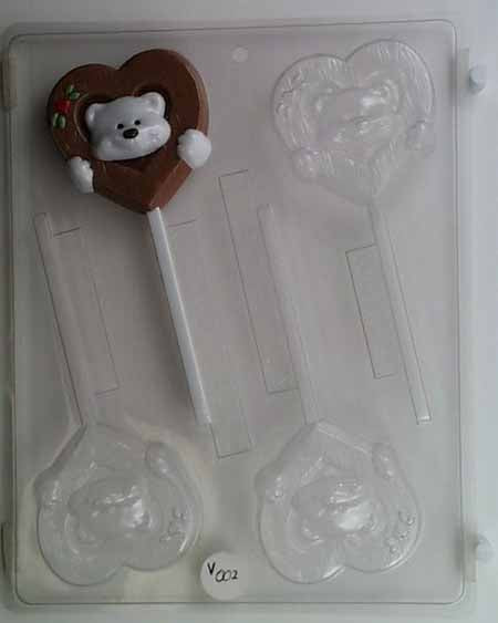 Chocolate// Candy Mold, Lollipop - Love, Smiling Bear's Head Framed