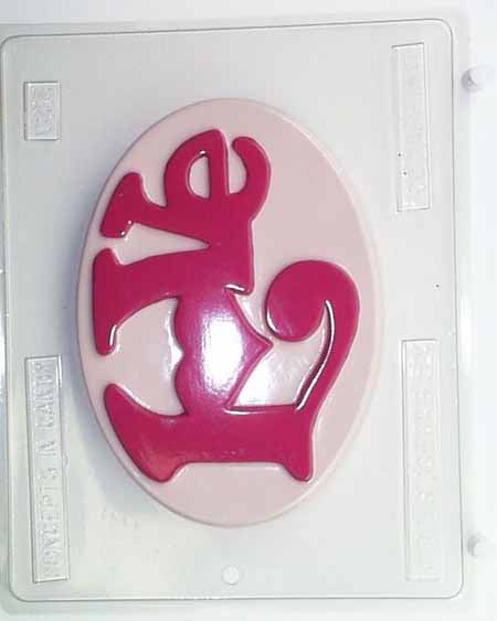 Molde para chocolate y dulces - Love, grande "LOVE" en forma ovalada