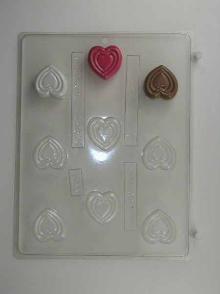 Molde para chocolate/caramelo, mini - Amor, corazón grabado