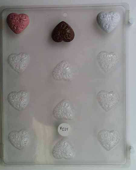 Chocolate// Candy Mold, Mini - Love, Small Etched Heart