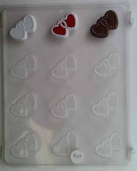 Molde de Chocolate// Caramelo, Mini - Amor, Calor Entrelazado con Borde de Cuentas