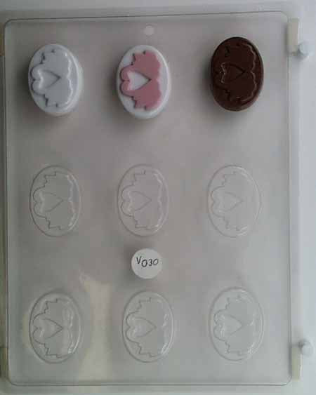 Chocolate// Candy Mold, Mini - Love, Swans Forming a Heart on Oval