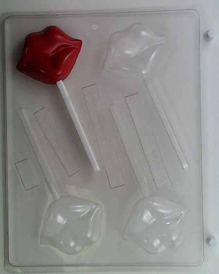 Molde para chocolate/caramelo, piruleta - Love, Medium Luscious Lips