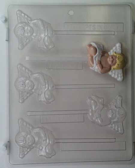 Molde para chocolate/caramelo, piruleta - Amor, Cupido