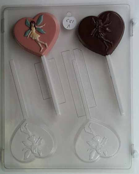 Chocolate// Candy Mold, Lollipop - Love, Cute Fairy on a Heart