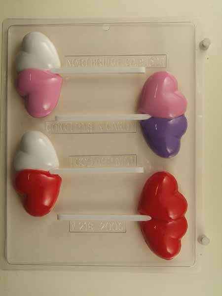 Molde para Chocolate// Caramelo, Piruleta - Amor, Doble Corazón