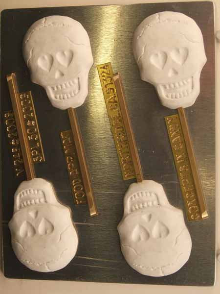 Chocolate// Candy Mold, Lollipop - Love, Skull with Heart Shaped Eyes