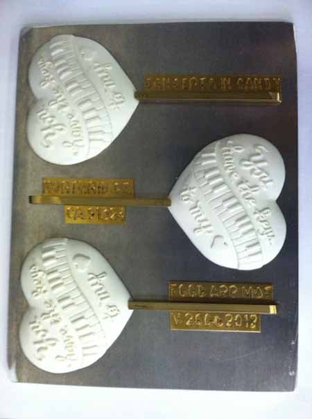 Molde de chocolate/caramelo, piruleta - Amor, tienes las llaves de mi corazón