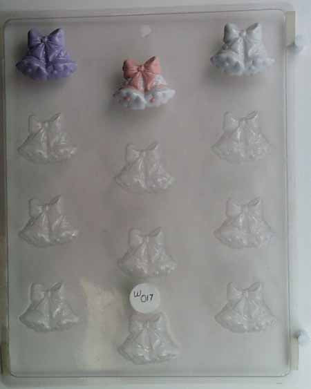 Molde para chocolate/caramelos, mini - Boda, Campanas de boda pequeñas con lazo
