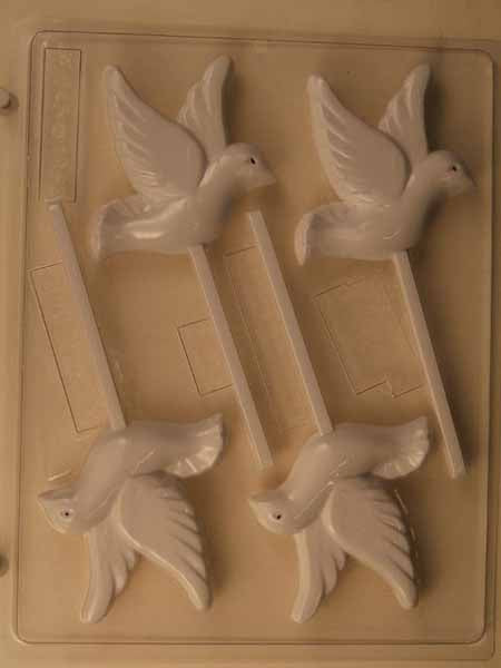 Molde de chocolate/caramelo, piruleta - Boda, Paloma en vuelo