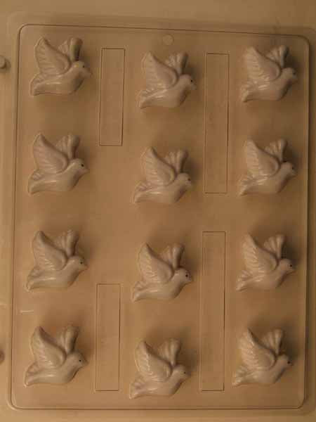Chocolate// Candy Mold, Mini - Wedding, Doves in Flight