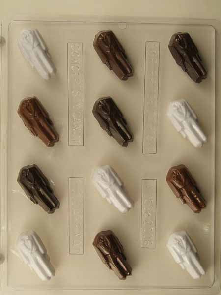 Molde de chocolate/caramelo, mini - Boda, esmoquin tradicional pequeño