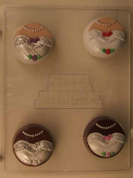 Molde de Chocolate// Caramelo, Oreo - Boda, Vestido de Novia y Collar