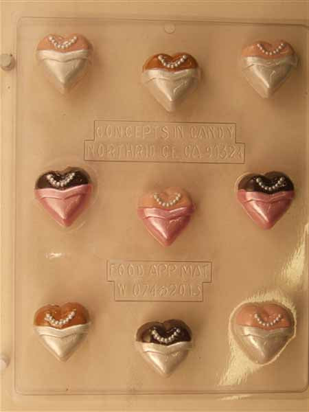 Molde para chocolate/caramelo, mini - boda, forma de corazón