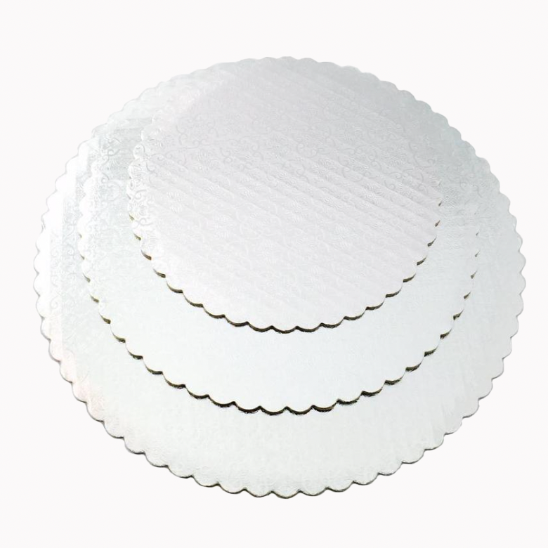 Scalloped Cake Circles (Black/White) (Individual)