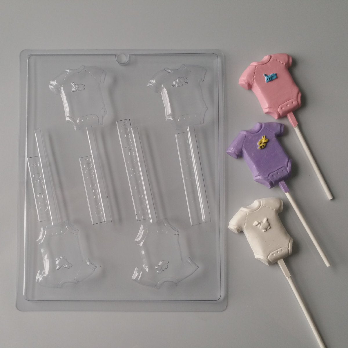 Chocolate// Candy Mold, Lollipop - Baby Shower, Baby Onesies with Animals
