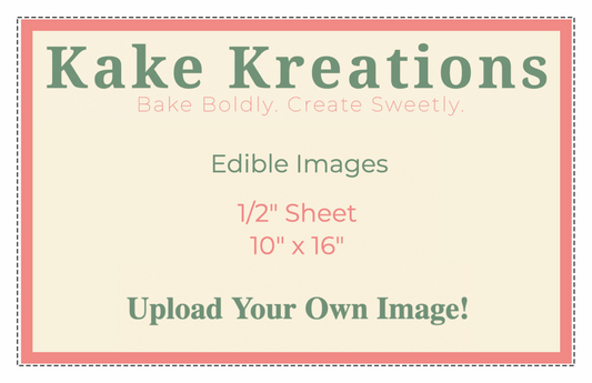 Edible Image 1/2 sheet // Size 10" x 16"