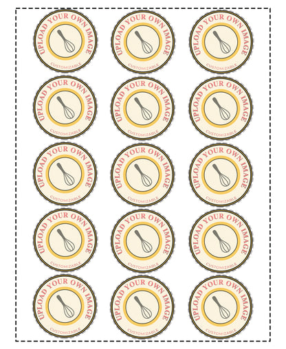 Imagen comestible de círculo de 7.5"