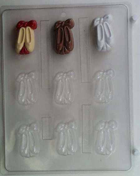 Chocolate// Candy Mold, Mini - Any Occasion, Ballet Shoes with Bows