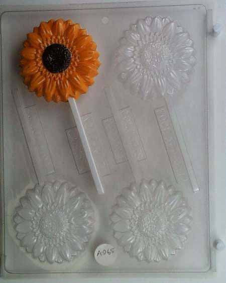 Chocolate// Candy Mold, Lollipop - Flower, Sunflower, Highly Detailed Medium Size