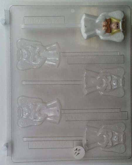 Chocolate// Candy Mold, Lollipop - Religion, Cute Angel Singing with Prayer Book