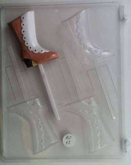 Chocolate// Candy Mold, Lollipop - Any Occasion, Victorian High Top Women's Shoe