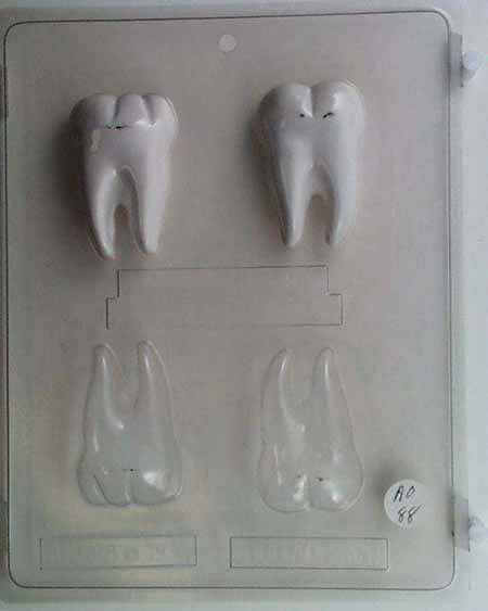 Molde para chocolate y dulces, 3D, para cualquier ocasión, diente 3D, aspecto realista