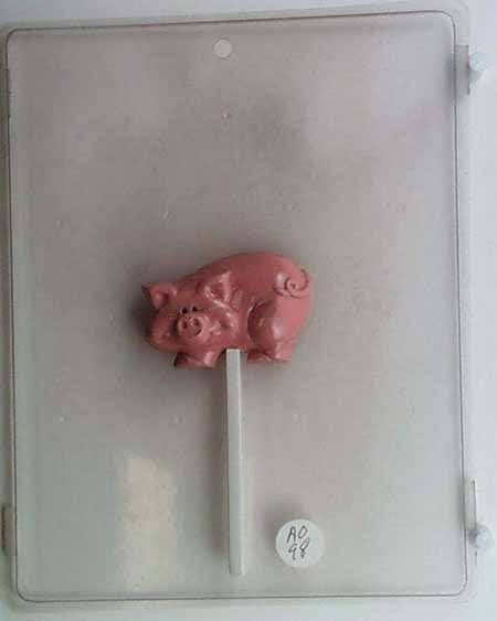 Chocolate// Candy Mold, Lollipop - Animal, Cute Little Piggy