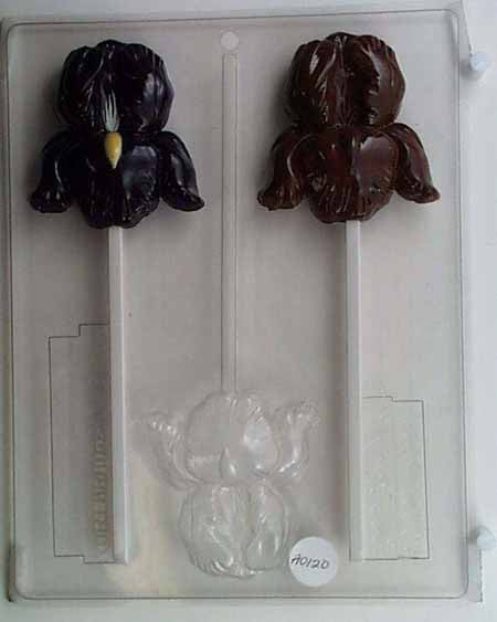 Chocolate// Candy Mold, Lollipop - Flower, Detailed Iris