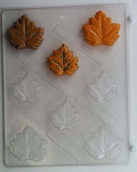 Molde para chocolate y dulces: plantas y hojas pequeñas de arce y roble