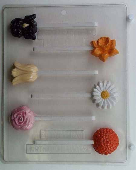Chocolate// Candy Mold, Lollipop - Flower, Flower Assortment