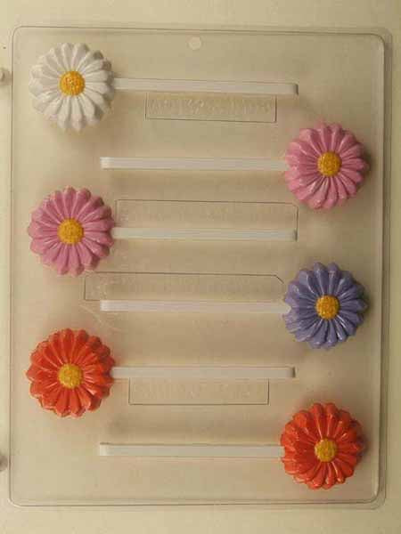 Chocolate// Candy Mold, Lollipop - Flower, Small Daisy