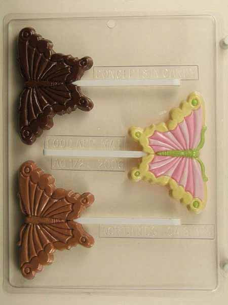Chocolate// Candy Mold, Lollipop - Bug, Large Butterfly #1